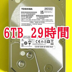 ★ 6TB ★　TOSHIBA / DT02ABA600V　【使用時間：29ｈ】　2023年製　新品同様　3.5インチ内蔵HDD