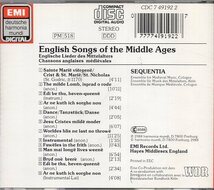 ENGLISH SONGS OF THE MIDDLE AGES SEQUENTIA_画像2