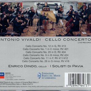 ヴィヴァルディ：チェロ協奏曲集/ENRICO DINDOの画像2