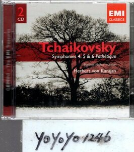 yo374 チャイコフスキー：交響曲第4-6番/カラヤン(2CD)