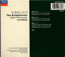 シベリウス：交響曲全集/マゼール＆VPO（３CD)_画像2