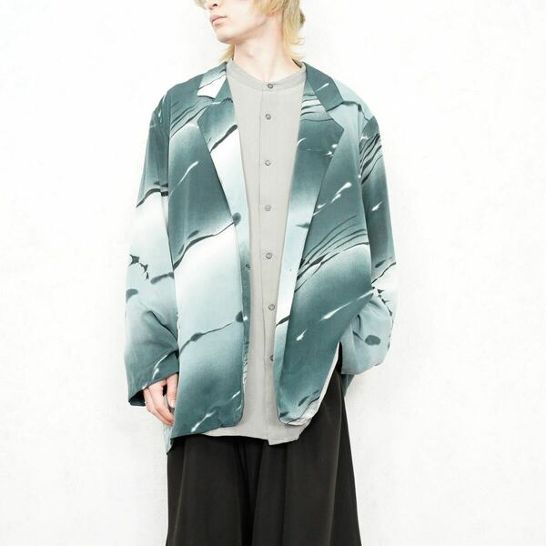 USA VINTAGE marmie PATTERNED DESIGN OVER TAILORED JACKET/アメリカ古着柄デザインオーバーテーラードジャケット