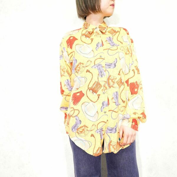 USA VINTAGE DOCKERS WESTERN ITEM PATTERNED DESIGN SHIRT/アメリカ古着ウェスタンアイテム柄デザインシャツ