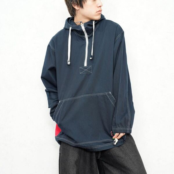 USA VINTAGE AVENUE SPORT HALF ZIP PULL OVER ANORAK PARKA/アメリカ古着ハーフジップアノラックプルオーバーパーカー