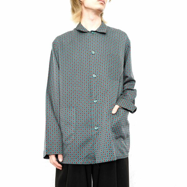 EU VINTAGE PATTERNED DESIGN PAJAMA SHIRT/ヨーロッパ古着柄デザインパジャマシャツ