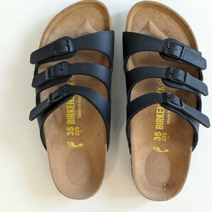 【美品】BIRKENSTCK ビルケンシュトック FLORIDAフロリダ 幅細ナロー054793 黒ブラック サンダル 幅狭タイプ 22.5cmの画像1