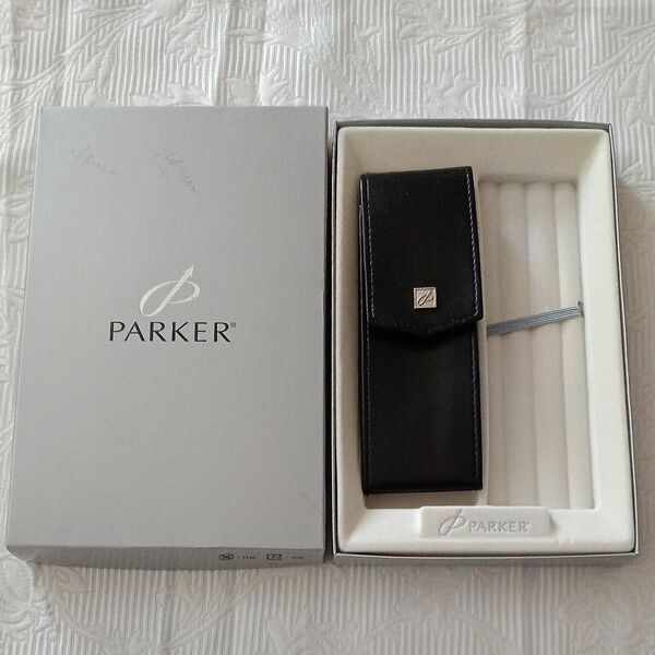 パーカー PARKER ペンケースのみ 縦型 黒 ブラック ホック式 used品 筆入れ 筆箱