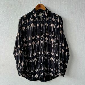 Old TAKEO KIKUCHI total pattern rayon shirt 3 80s90s Takeo Kikuchi long sleeve Old 