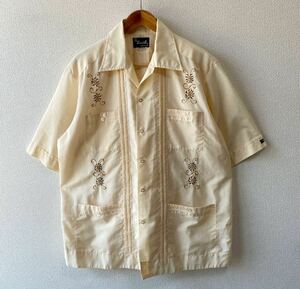 70s ACAPULCO 半袖 キューバ シャツ 44 ビンテージ 刺繍