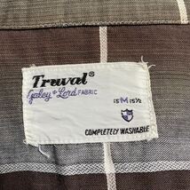 60s Truval オンブレ チェック オープンカラー コットン シャツ Ｍ ビンテージ 長袖 ボックス _画像7