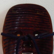 旧家整理品 時代彩色木彫 小面 能面 歌舞伎 能 狂言 箱付 骨董品 古美術品 全長21.5cm_画像9