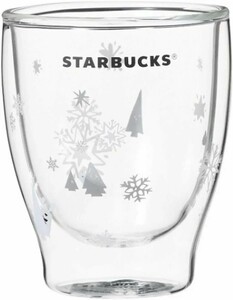 スターバックス　ホリデー　2016 ダブルウォールグラス　ウィンタースノー　296ml クリスマス　ガラスコップ