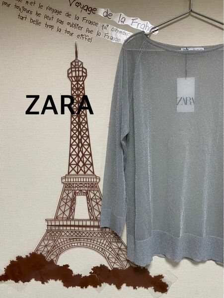 ZARA ラメシアートップス　Mサイズ