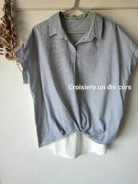 【Croisiere un dix cors】切替カットソー シャツ