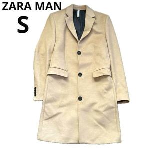 ZARA MAN ザラマン チェスターコート ベージュ S ロング メンズ 通勤 オフィス ビジネス アウター 上着 オシャレ