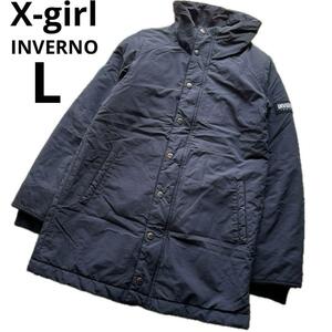 X-girl エックスガール INVERNO インヴェルノ 中綿 マウンテンジャケット ジャンパー チャコールグレー レディース 1サイズ