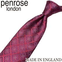 【新品 英国製】PENROSE ペンローズ ネクタイ 小紋柄 総柄 ワインレッド 赤 MADE IN ENGLAND_画像1