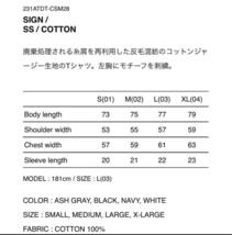 WTAPS 2023 SS SIGN SS COTTON サイズ L BLACK x03 BLANK DESIGN ALL COLLEGE ダブルタップス_画像2