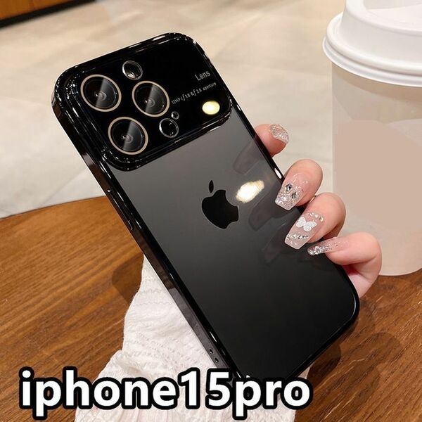 iphone15proケース 可愛い　お洒落 ブラック２