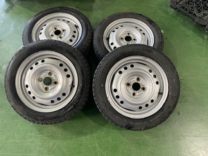 155/65R14中古スタッドレスダイハツ純正スチールホイール4本セットグッドイヤーNAVI7　2020年製造売り切り