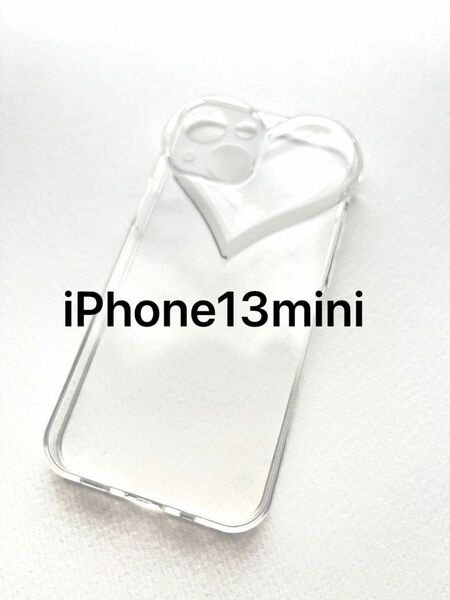 iPhone13mini ハート　クリア　透明　シンプル　かわいい　iphone13ミニ　ケース　新品　送料込み