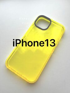 iPhone13 ネオン　イエロー　黄色　クリア　シンプル　無地　iphone13ケース　新品　送料込み