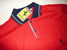 未使用フェラーリFerrari　半袖ポロシャツ　サイズ表示はL（実質LL以上程度）レッド　左胸ポケット　カッパKappa_画像2