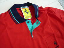 未使用フェラーリFerrari　半袖ポロシャツ　サイズ表示はL（実質LL以上程度）レッド　左胸ポケット　カッパKappa_画像4