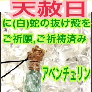 ストレスの緩和 健康運 第5チャクラ 白蛇のお守り【天赦日ご祈祷済み】白蛇の抜け殻 財布 メモリーオイル アベンチュリン ストラップ 21