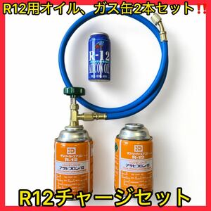 R12ガス缶2本/オイル付き チャージセット