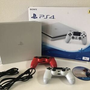 PS4 本体 セット ホワイト SONY PlayStation4 通電確認済 プレステ4 ソニー コントローラー レッド ホワイトの画像1