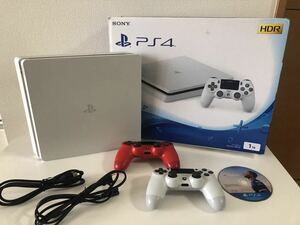 PS4 本体 セット ホワイト SONY PlayStation4 通電確認済 プレステ4 ソニー コントローラー レッド ホワイト