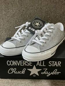 新品 未使用 CONVERSE コンバース ALLSTAR 100 オールスター GLITTER OX グリーター スニーカー 24.5cm 1CL484 シルバー１００周年限定