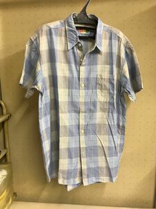 半袖シャツ　メンズ　L寸　ブルーチェック　CERONIAS MODA UOMO