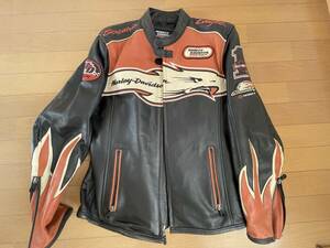 美品　HARLEY DAVIDSON ハーレーダビッドソン スクリーミンイーグル ライダースジャケット レザー 革ジャン Mサイズ