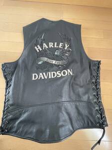  beautiful goods original HARLEY DAVIDSON Harley Davidson Rider's leather the best L size 