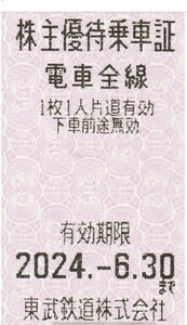 東武鉄道 株主優待乗車券