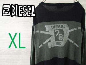 春物 DIESEL●ディーゼル＜ビッグサイズ・バックプリント・薄手ニット＞●M809y