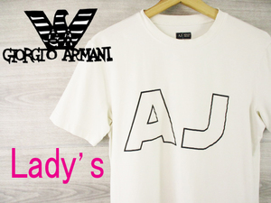 ARMANI JEANS●レディース●アルマーニジーンズ＜デカロゴ・半袖Tシャツ＞●M101y