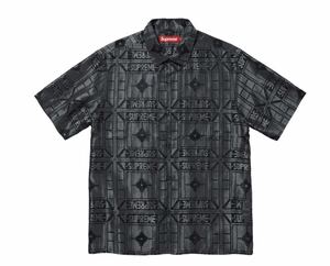 Mサイズ　Supreme Tray Jacquard S/S Shirt Black シャツ　ブラック