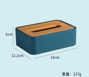 ダークブルー ティッシュケース ティッシュボックス 木製