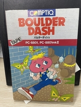 上12694 PC-8801　バルダーダッシュ カセットテープ版　箱説付き　BOULDER DASH　コンプティーク 動作未確認 昭和レトロ 当時物_画像1