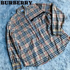 現行タグ！BURBERRY LONDON バーバリーロンドン リブニットディテールシャツ　XL