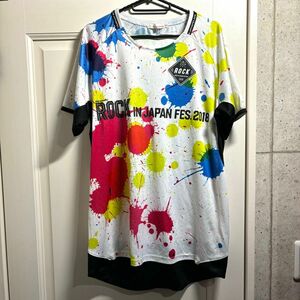 ロッキンジャパン 2018 ペイント サッカーTシャツ 半袖Tシャツ Lサイズ ROCK IN JAPAN FESTIVAL