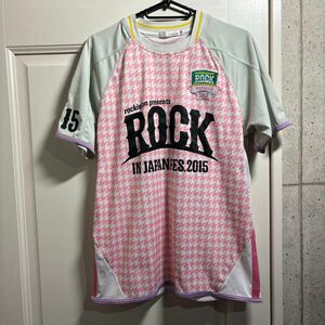 ロッキンジャパン 2015 ピンク サッカーTシャツ 半袖Tシャツ Mサイズ ROCK IN JAPAN FESTIVAL