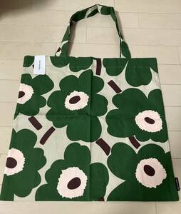 新品　marimekko マリメッコ　トートバッグ　グリーン　エコバッグ　緑　ピエニ　ウニッコ柄　花柄