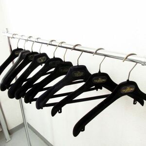 VALENTINO Valentino Armani velour hanger black black 9 pcs set Logo Mark old clothes store furniture interior /ga531-34