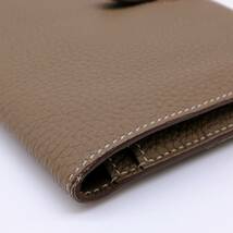 【美品】HERMES エルメス 長財布 ドゴン GM デュオ トゴ レザー エトゥープ #Y_画像6