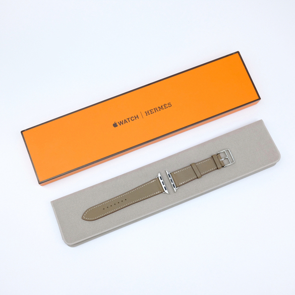 【未使用品】HERMES エルメス applewatch アップルウォッチ用ベルト 41mm ヴォースイフト レザー シンプルトゥール エトゥープ #B