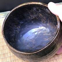 黒楽のお茶碗、出口王仁三郎銘印？茶器　茶入　茶わん　小鉢　杯　珍味入れ（R60510_B）_画像2